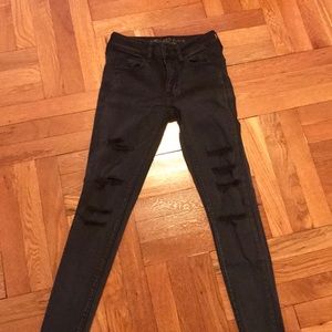 AE high waisted ripped skinny jeans